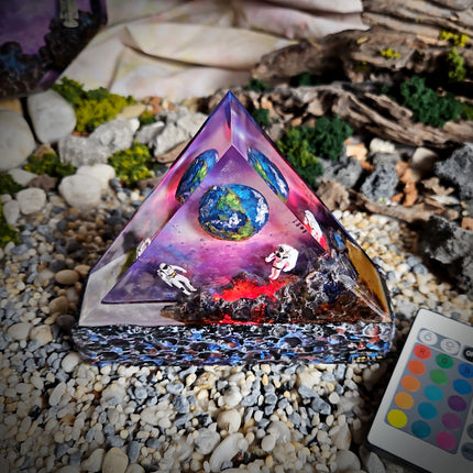 Galaxy Earth Triangle Resin Lamp image 6