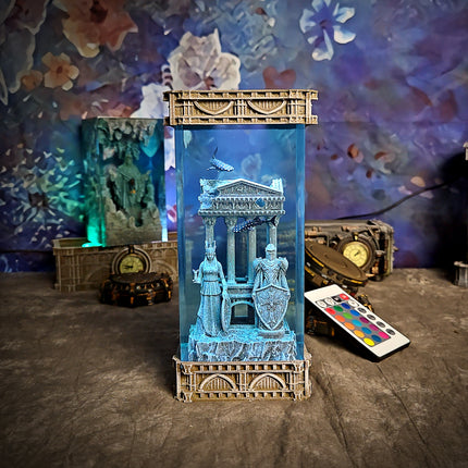 Greek Temple – Gothic Resin Lamp (No Clock Version) image 1