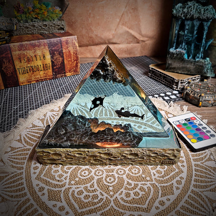 Ocean Whale Triangle Resin Lamp image 4