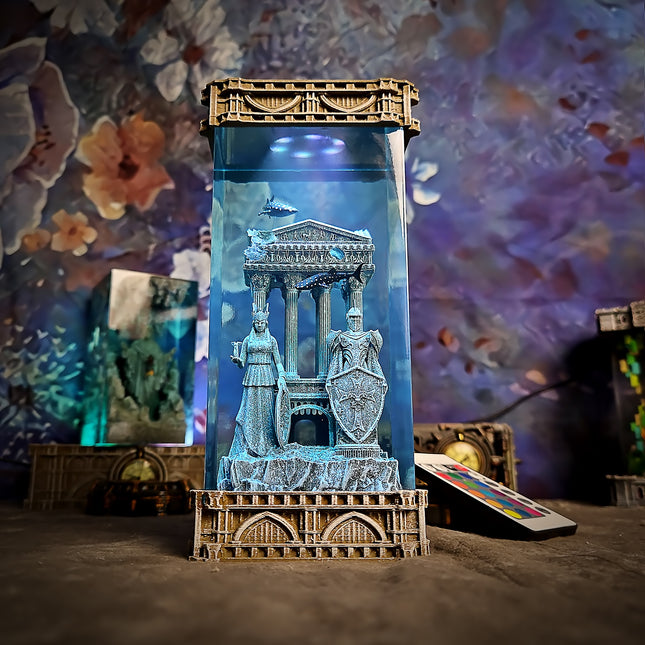 Greek Temple – Gothic Resin Lamp (No Clock Version) image 0