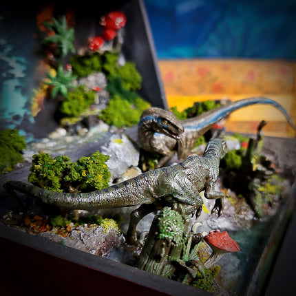 Handcrafted Raptor Resin Diorama Light Boxes image 8