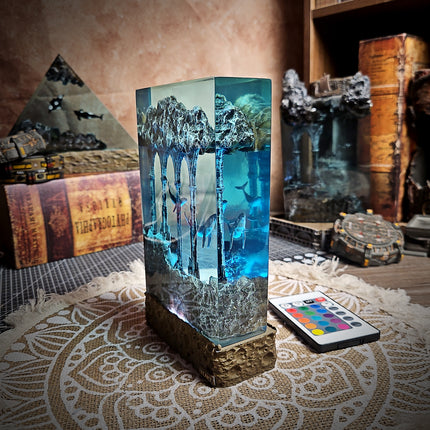 Ocean Whale Rectangle Resin Lamp image 2