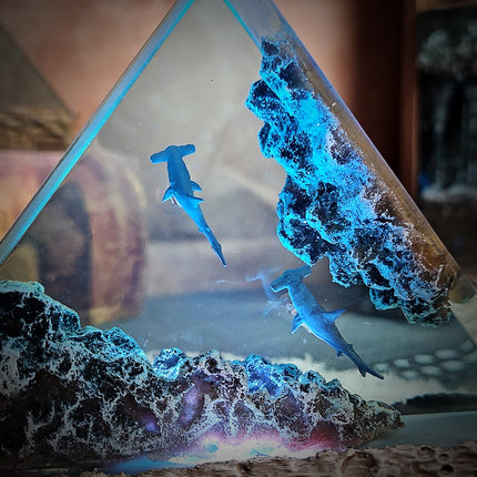 Ocean Shark Triangle Resin Lamp image 2