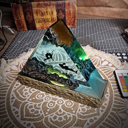 Ocean Whale Triangle Resin Lamp image 7