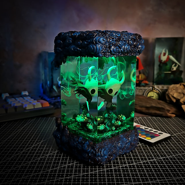 Handcrafted Hollow Knight epoxy resin lamp for collectors