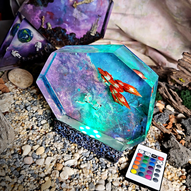 Galaxy Final Fantasy VIII resin light with soft LED illumination, decorative resin table lamp