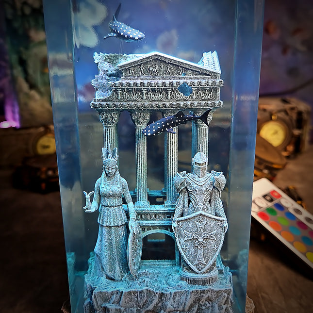 Greek Temple – Gothic Resin Lamp (No Clock Version) image 2