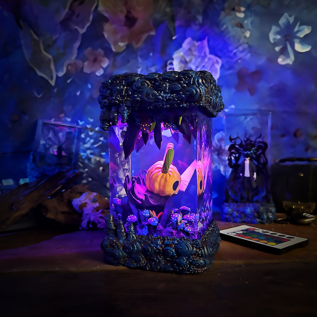 Textured resin surface on handmade Halloween sculpture