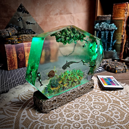 Coral Hexagon Resin Lamp image 5