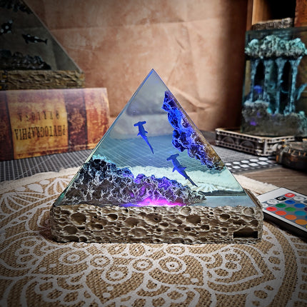 Ocean Shark Triangle Resin Lamp image 5