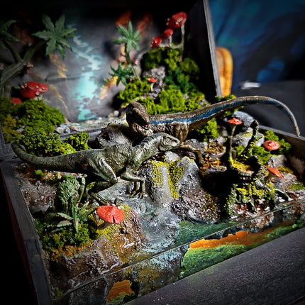 Handcrafted Raptor Resin Diorama Light Boxes image 2