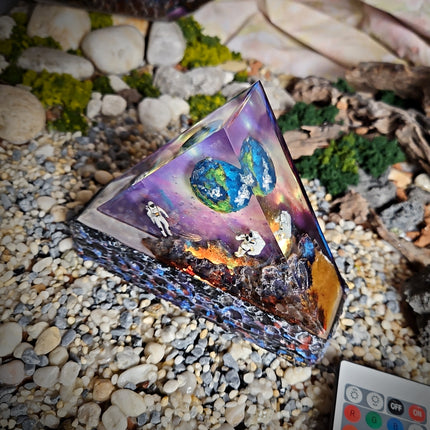 Galaxy Earth Triangle Resin Lamp image 5