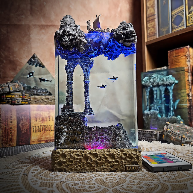 Ocean Viking Rectangle Resin Lamp image 7