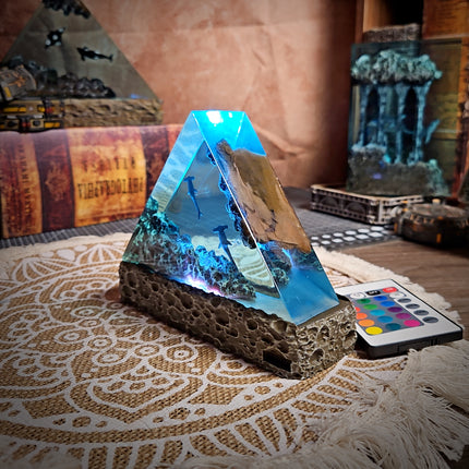 Ocean Shark Triangle Resin Lamp image 3