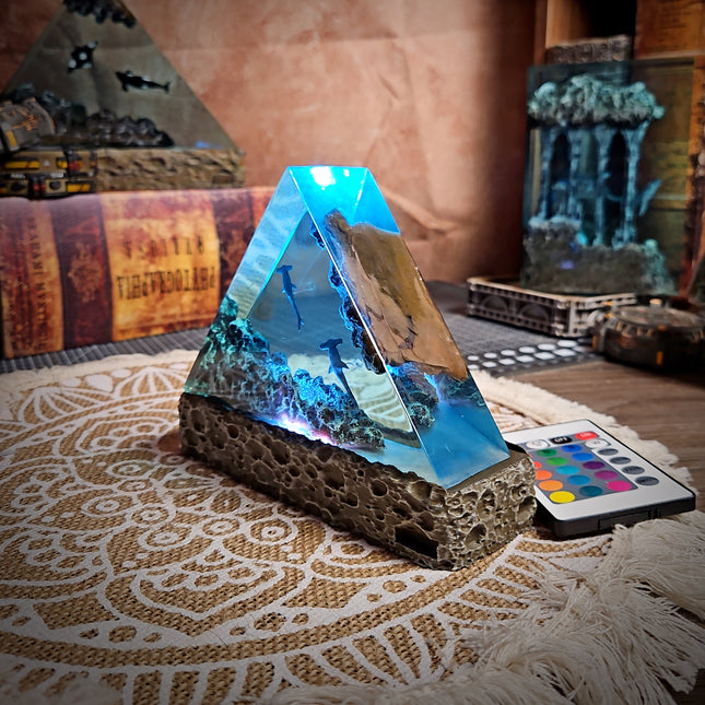 Ocean Shark Triangle Resin Lamp image 3