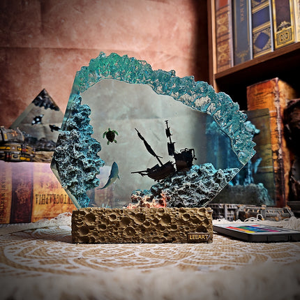 Ocean Shipwreck Resin Lamp image 0
