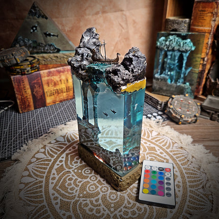 Ocean Viking Rectangle Resin Lamp image 2