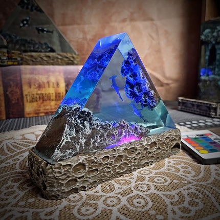 Ocean Shark Triangle Resin Lamp image 7