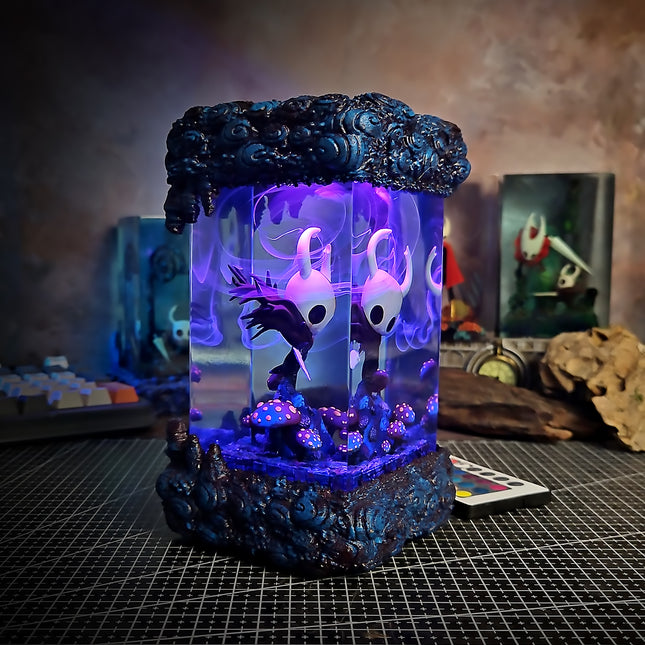 Handcrafted Hollow Knight epoxy resin lamp for collectors
