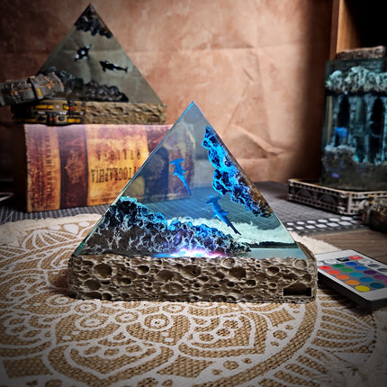 Ocean Shark Triangle Resin Lamp image 0