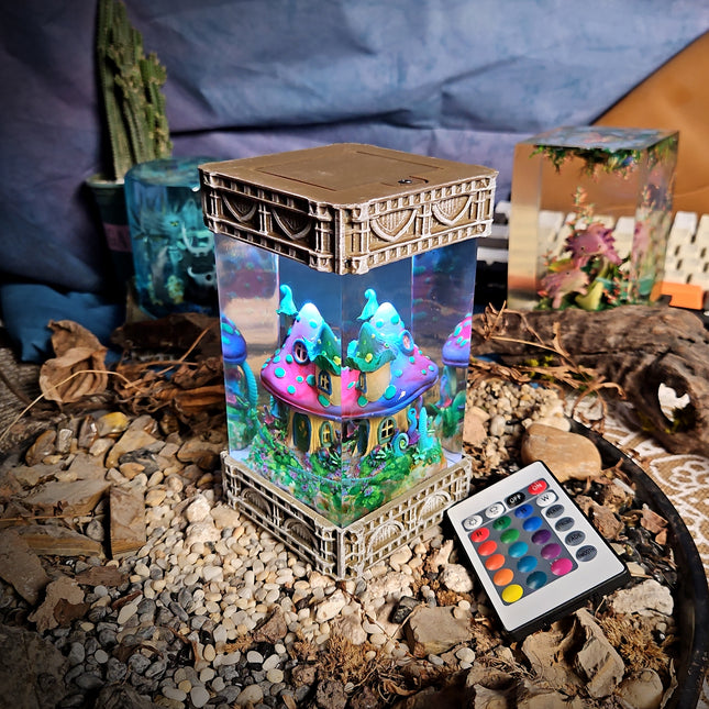 Mushroom House Resin Lamp image 1