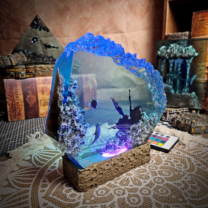 Ocean Shipwreck Resin Lamp image 1