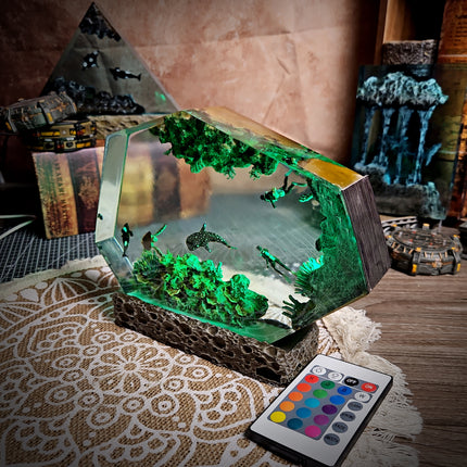 Coral Hexagon Resin Lamp image 6