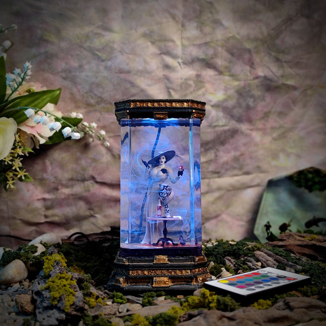Alcina Dimitrescu Resident Evil Resin Lamp display