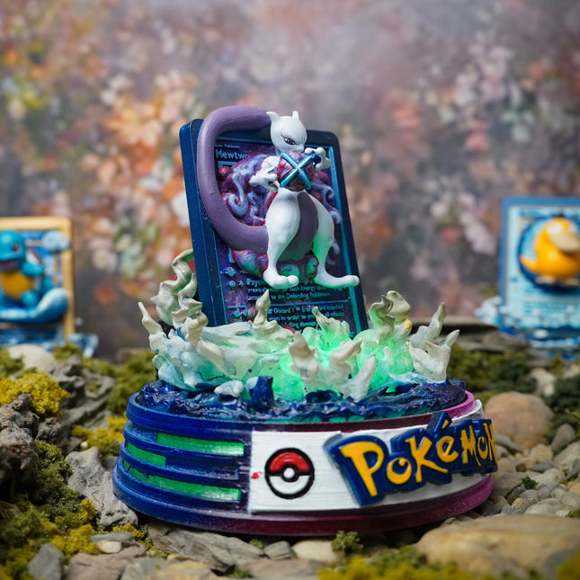 Mewtwo Resin Card Lamp by Lee’s Area – resin card lamp, product gallery image