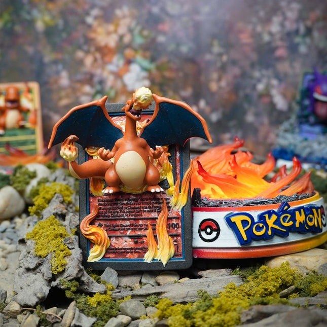 Charizard Resin Card Lamp by Lee’s Area – resin card lamp, product display photo