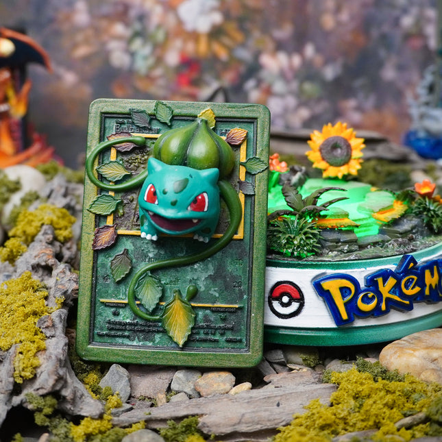 Bulbasaur Resin Card Lamp by Lee’s Area – resin card lamp, product display photo