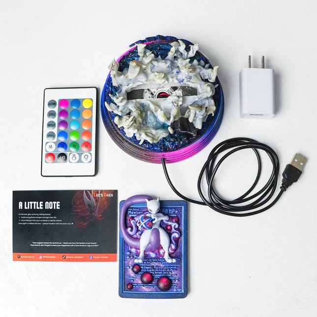 Mewtwo Resin Card Lamp by Lee’s Area – resin card lamp, collectible product image