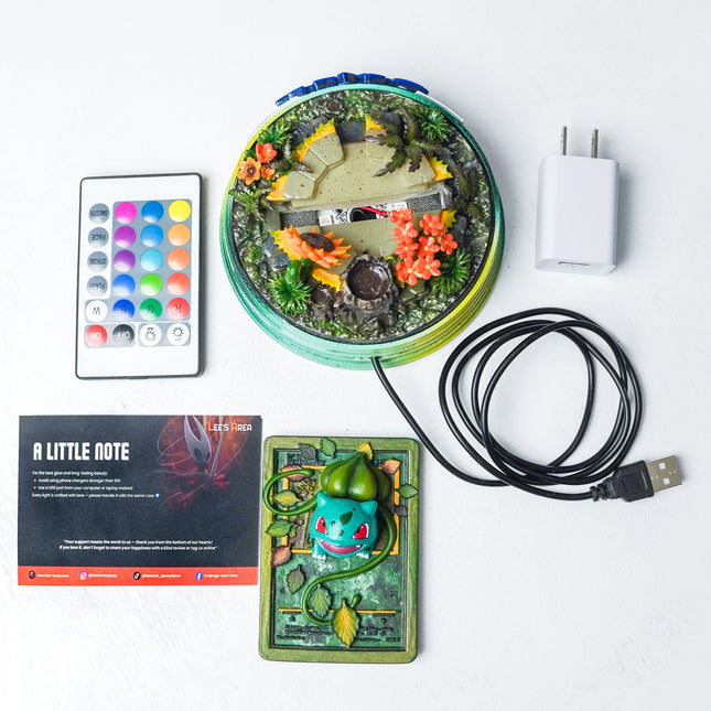 Bulbasaur Resin Card Lamp by Lee’s Area – resin card lamp, collectible product image