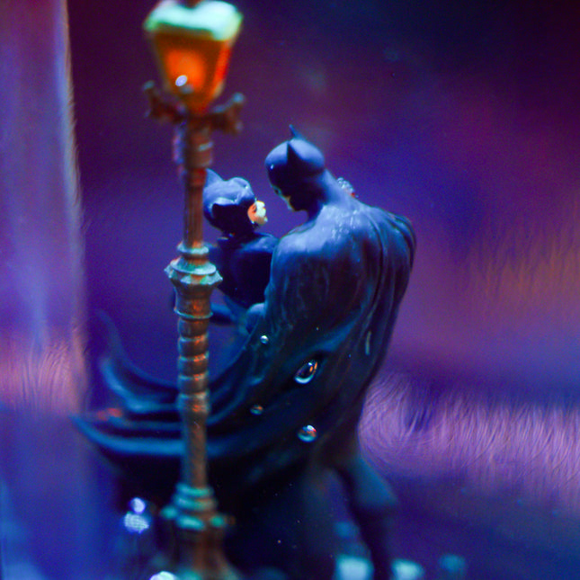 BATMAN & CATWOMAN RESIN LAMP