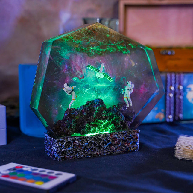 Galaxy Satellite Resin Lamp