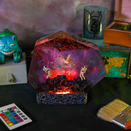 Galaxy Satellite Resin Lamp