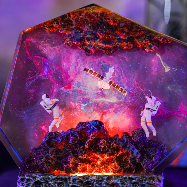 Galaxy Satellite Resin Lamp