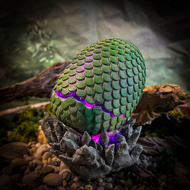 Artisanal Epoxy Art dragon egg designed as a unique night light gift.