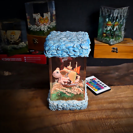 One Piece ship resin lamp for anime room decor