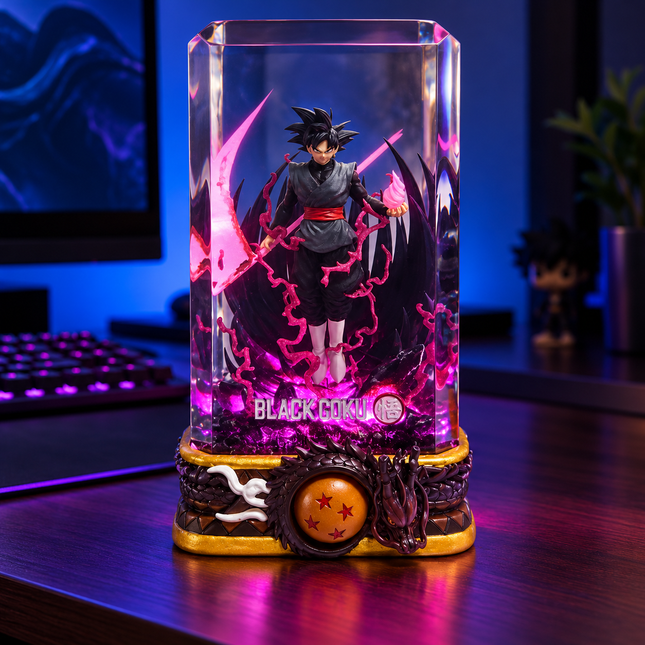Goku Black anime resin lamp and dragon base product view