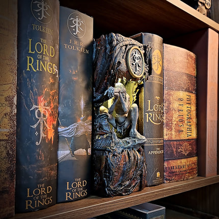 Artisanal Epoxy Art Gollum statue designed as a decorative LOTR bookshelf insert.