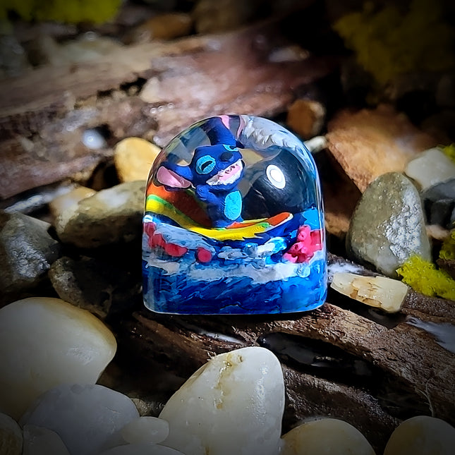 Stitch Surfing Dom Keycap
