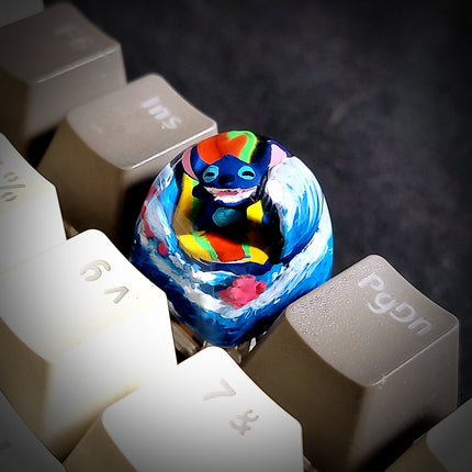 Stitch Surfing Dom Keycap