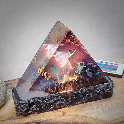 Galaxy Chibi Triangle Resin Lamp