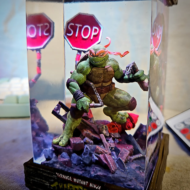 Michelanglo– Orange Ninja Turtle  Resin Lamp LEE'S AREA