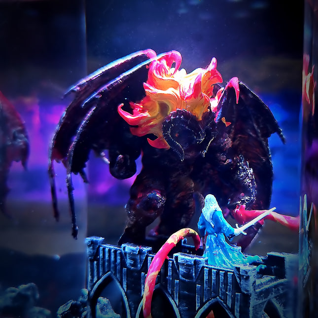 Balrog vs Gandalf Resin Lamp