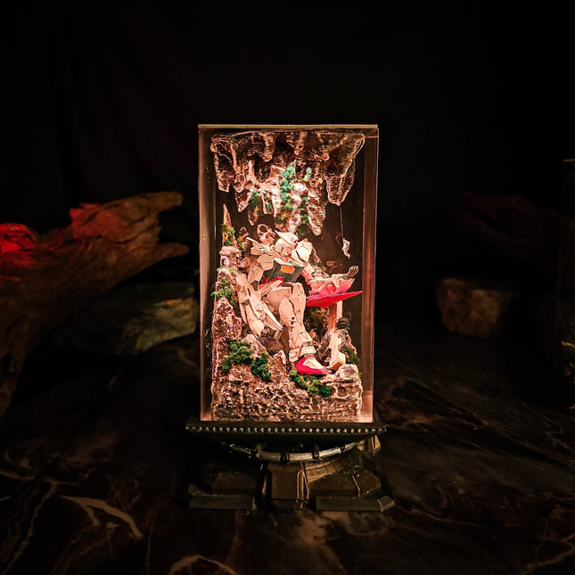 Gundam in Cave v1 resin lamp D2Epoxy