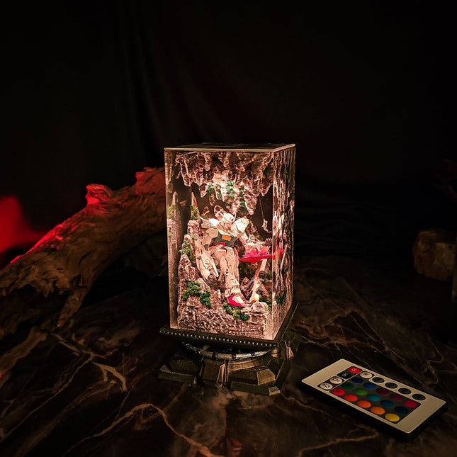 Gundam in Cave v1 resin lamp D2Epoxy