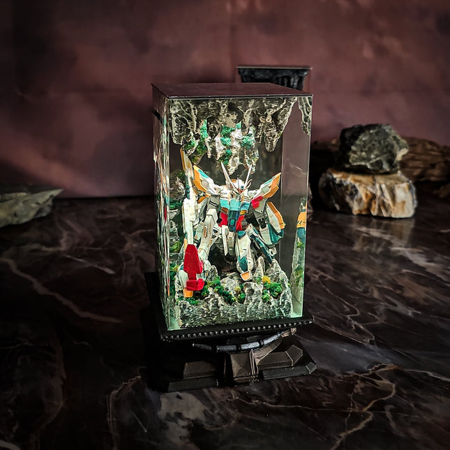 Gundam in Cave v2 resin lamp D2Epoxy