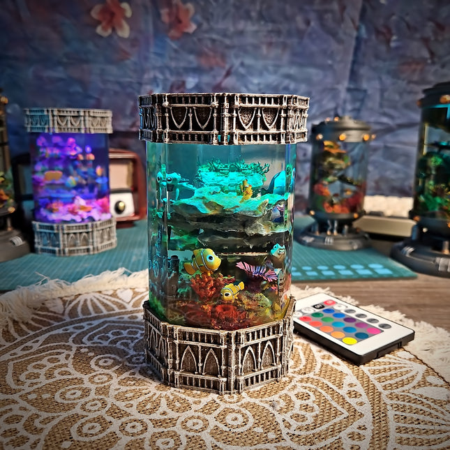 Coral & Nemo – Octagon Resin Lamp